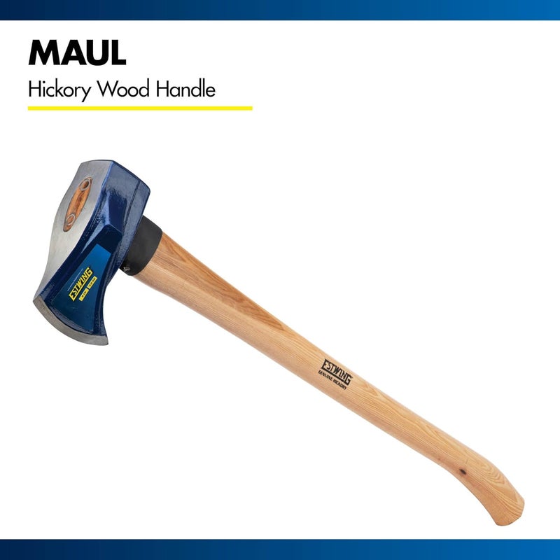 Estwing 8 Pound Wood Splitting Maul Tool with 36 Inch Hickory Wooden Handle, Steel Blade, and Superior Shock Absorption for Effortless Wood Splitting - Image 3